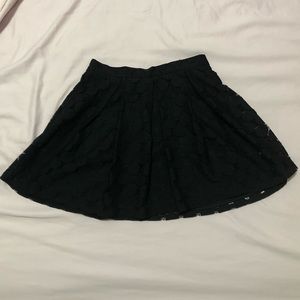 Black lace mini skirt